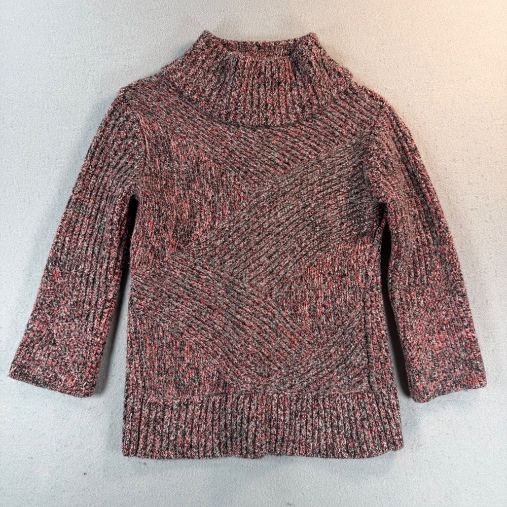 Rag & Bone Mens Red Black Marled Merino Wool Turtleneck Sweater XS